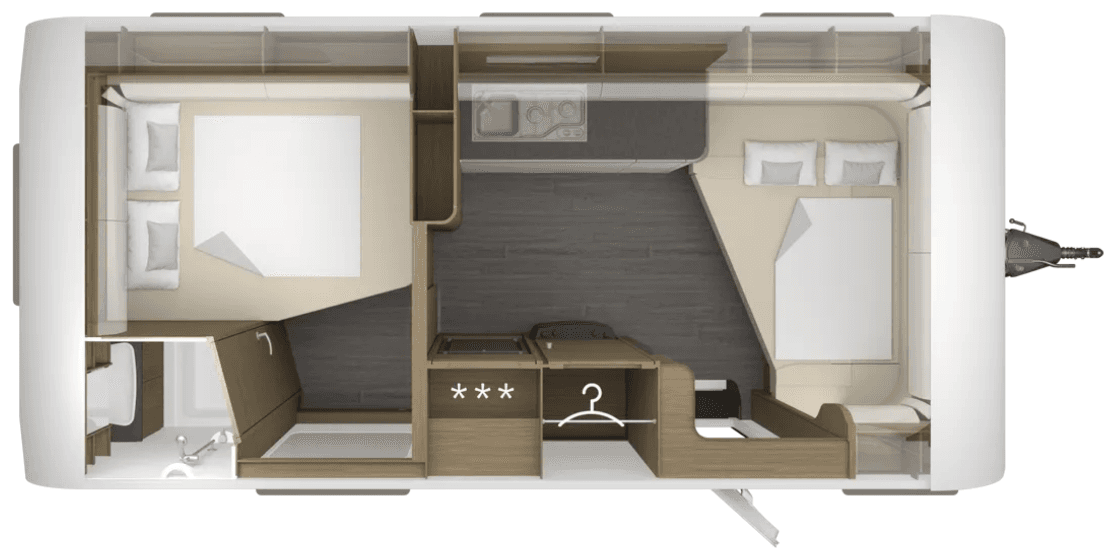 Plan d'aménagement Tabbert Bellini 530 SHTD/F 2,5