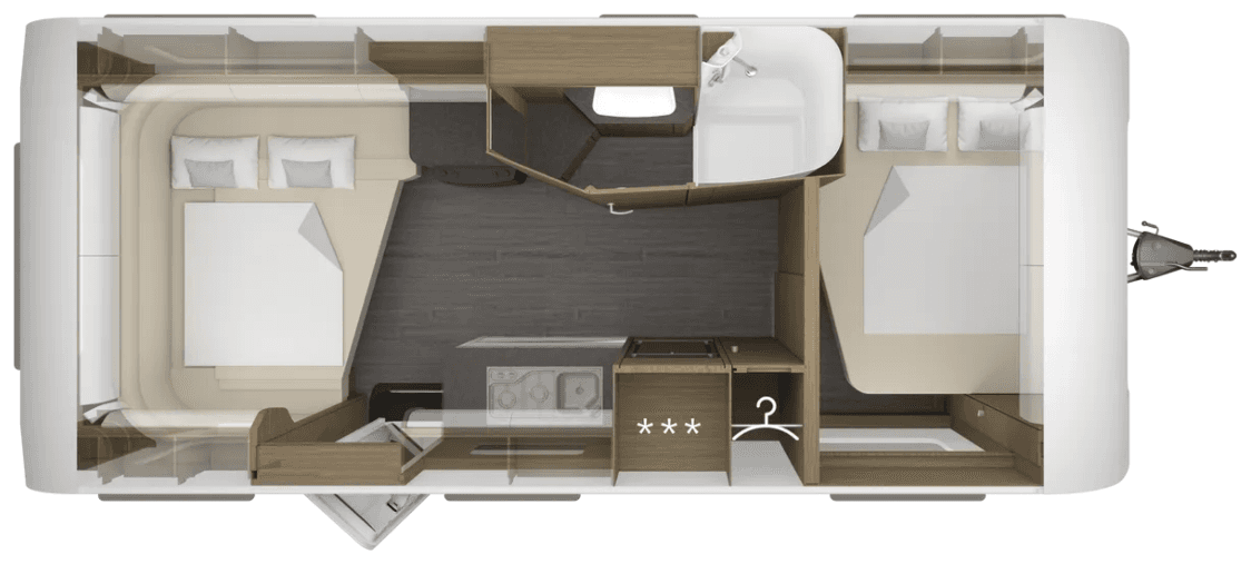 Plan d'aménagement Tabbert Bellini 590 SDQ/F 2,5